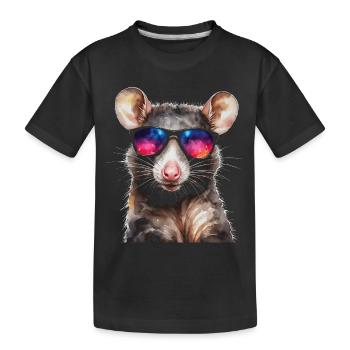 Lunettes de soleil Opossum Imprimé de design animalier coloré - T-shirt bio Premium Enfant - noir - Devant