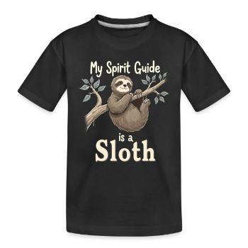 Spiritueller Weg des Faultiers: Mystische Kunst - Kinder Premium Bio T-Shirt - Schwarz - Vorne