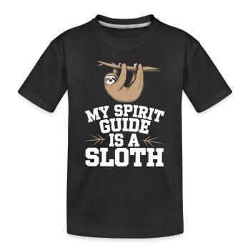Spiritueller Weg des Faultiers: Mystische Kunst - Kinder Premium Bio T-Shirt - Schwarz - Vorne