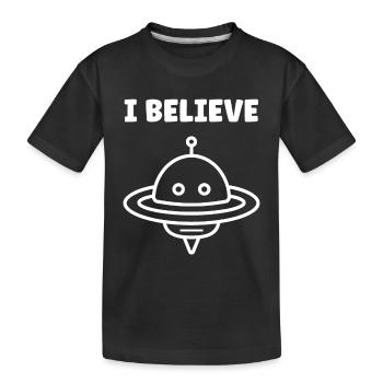 flying saucer - Kids' Premium Organic T-Shirt - black - Front