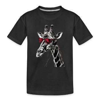 Girafe motif animal animal amoureux des écouteurs Art - T-shirt bio Premium Enfant - noir - Devant