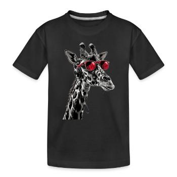 Girafe motif animal animal amoureux des écouteurs Art - T-shirt bio Premium Enfant - noir - Devant