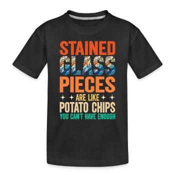 Stained Glass Artist Stained Glass Art - Kids' Premium Organic T-Shirt - black - Front
