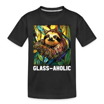 Stained Glass Artist Stained Glass Art - Kids' Premium Organic T-Shirt - black - Front