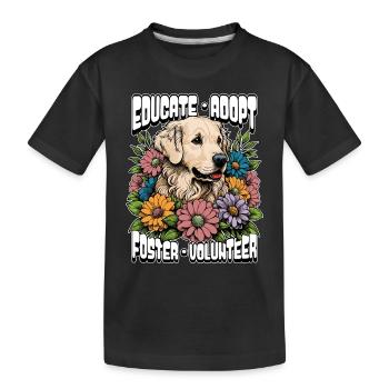 Refuge pour animaux Éduquer Adopter Famille d’accueil Amoureux des animaux - T-shirt bio Premium Enfant - noir - Devant