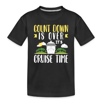 Countdown Vorbei Jetzt Kreuzfahrtzeit - Kinder Premium Bio T-Shirt - Schwarz - Vorne