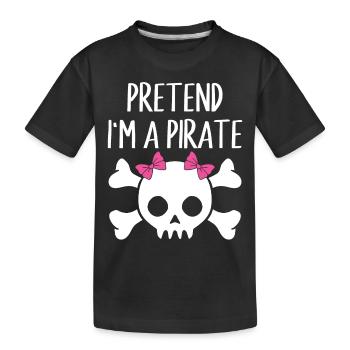 Tu so, als wäre ich ein Pirat Halloween Kostüm - Kinder Premium Bio T-Shirt - Schwarz - Vorne