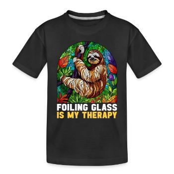 Stained Glass Artist Stained Glass Art - Kids' Premium Organic T-Shirt - black - Front