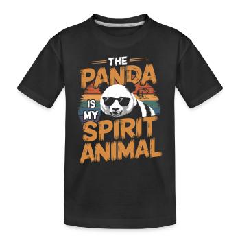 The panda is my spirit animal - Kids' Premium Organic T-Shirt - black - Front