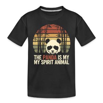 Der Panda Ist Mein Spiritueller Begleiter - Kinder Premium Bio T-Shirt - Schwarz - Vorne