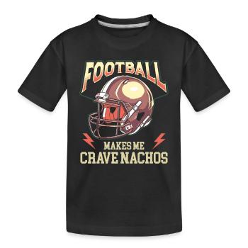 American football enthusiast with team spirit and - Kids' Premium Organic T-Shirt - black - Front
