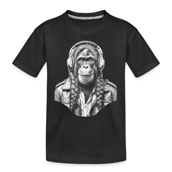 Tête de singe dans le style heavy metal sur la chemise - T-shirt bio Premium Enfant - noir - Devant