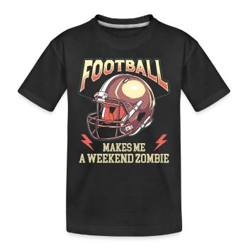 American football enthusiast with team spirit and - Kids' Premium Organic T-Shirt - black - Front