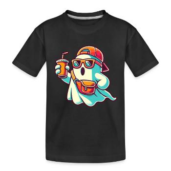 Boo-Jee Gespenst Lustiger Modischer Geist - Kinder Premium Bio T-Shirt - Schwarz - Vorne