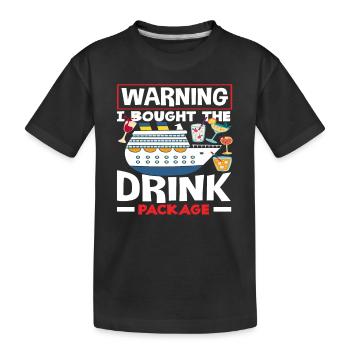 Attention J’ai acheté le paquet boisson - T-shirt bio Premium Enfant - noir - Devant