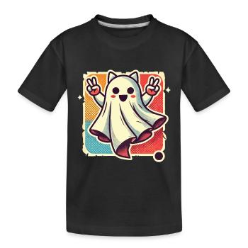Katzenohren Gespenst Kemonomimi Girl Halloween - Kinder Premium Bio T-Shirt - Schwarz - Vorne