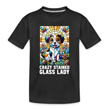 Stained Glass Artist Stained Glass Art - Kids' Premium Organic T-Shirt - black - Front