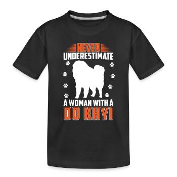 Femme avec Do, Khyi, Dogue tibétain, Dogue tibétain - T-shirt bio Premium Enfant - noir - Devant