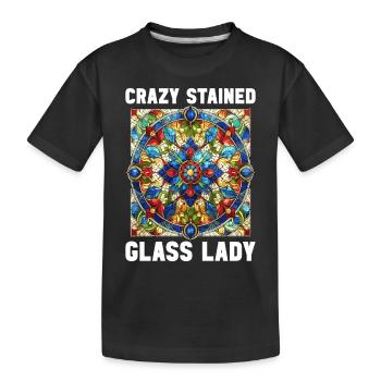 Stained Glass Artist Stained Glass Art - Kids' Premium Organic T-Shirt - black - Front