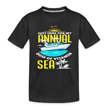 Here for my annual dose of Vitamin Meer - Kids' Premium Organic T-Shirt - black - Front