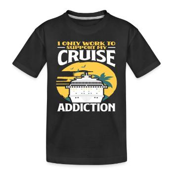 Je travaille seulement pour me débarrasser de ma dépendance aux croisières - T-shirt bio Premium Enfant - noir - Devant
