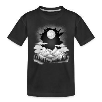 Lune Nature Montagnes Montagnes Amoureux de la nature - T-shirt bio Premium Enfant - noir - Devant