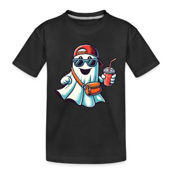 Boo-Jee Gespenst Lustiger Modischer Geist - Kinder Premium Bio T-Shirt - Schwarz - Vorne