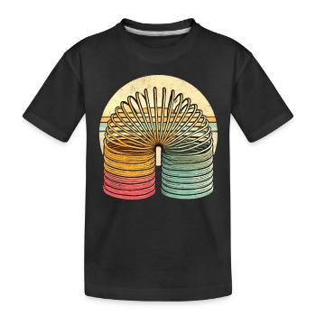 Treppenläufer Retro – Slinky für Jung und Alt - Kinder Premium Bio T-Shirt - Schwarz - Vorne