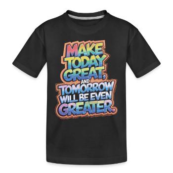 Motivations-Shirt: Heute gut, morgen besser! - Kinder Premium Bio T-Shirt - Schwarz - Vorne