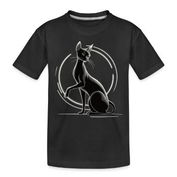 Black Cat & Zen Balance - Kids' Premium Organic T-Shirt - black - Front