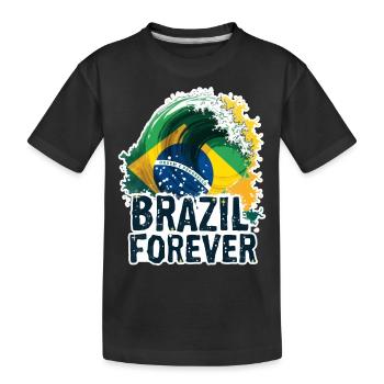 BRASILIEN - Kids' Premium Organic T-Shirt - black - Front