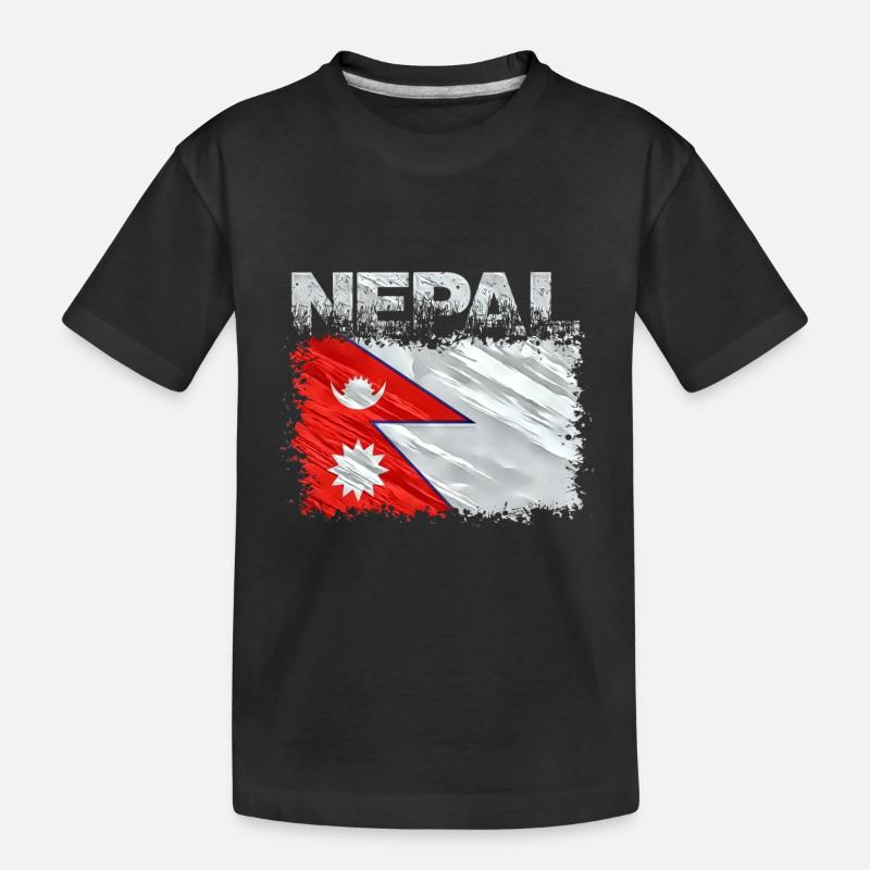 Nepal - Kinder Premium Bio T-Shirt - Schwarz