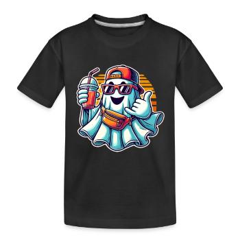 Boo-Jee Gespenst Lustiger Modischer Geist - Kinder Premium Bio T-Shirt - Schwarz - Vorne