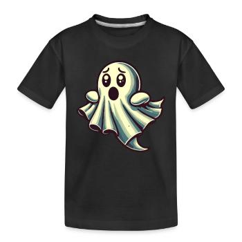 Erschrockenes Gespenst Lustiges Geister Design - Kinder Premium Bio T-Shirt - Schwarz - Vorne