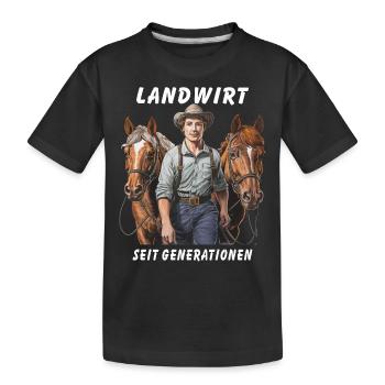 FARMER FOR GENERATIONS - Kids' Premium Organic T-Shirt - black - Front