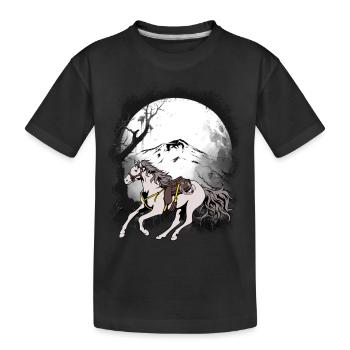 Wilder Westen Western Pferd Pferde Westernpferd - Kinder Premium Bio T-Shirt - Schwarz - Vorne