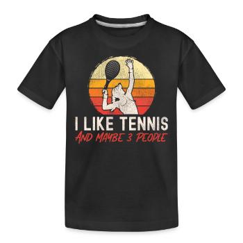 Funny Tennis Player Racket I Like - Kids' Premium Organic T-Shirt - black - Front