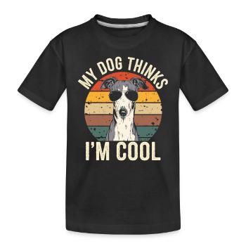 Greyhound, mon chien, me trouve cool - T-shirt bio Premium Enfant - noir - Devant