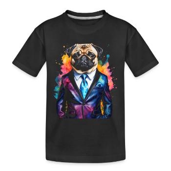 Carlin Costume Chien Coloré Drôle Animal Design Imprimer - T-shirt bio Premium Enfant - noir - Devant