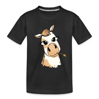 Pony Horse Horses Horse Head - Kids' Premium Organic T-Shirt - black - Front