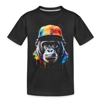 Gorilla Snapback Cap Monkey Cool Animal Design Print - T-shirt bio Premium Enfant - noir - Devant