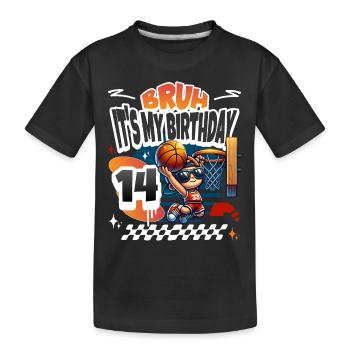 14e anniversaire de basket-ball - T-shirt bio Premium Enfant - noir - Devant