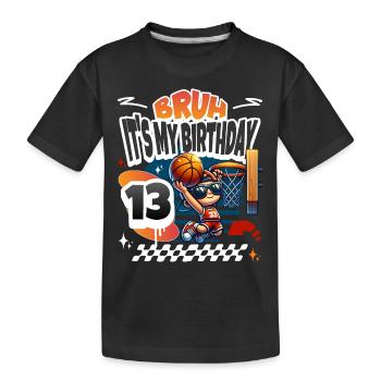 13e anniversaire de basket-ball - T-shirt bio Premium Enfant - noir - Devant