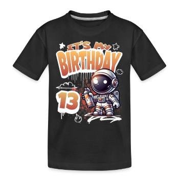 Graffiti astronaute 13e anniversaire - T-shirt bio Premium Enfant - noir - Devant