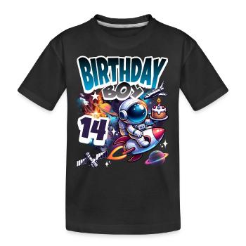 Astronaute 14e anniversaire Espace - T-shirt bio Premium Enfant - noir - Devant