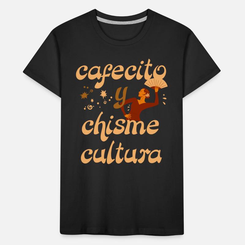 Coffee drinking hispanic Kids' Premium Organic T-Shirt