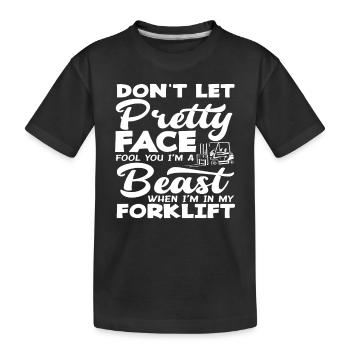 Lass Dich Nicht Von Hübschem Gesicht Täuschen, Bin - Kinder Premium Bio T-Shirt - Schwarz - Vorne