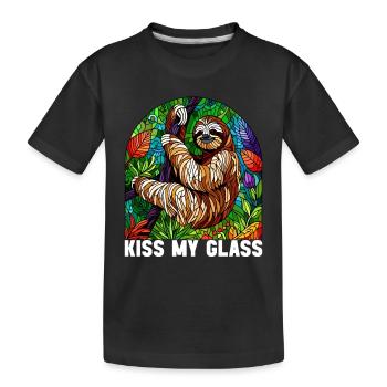 Stained Glass Artist Stained Glass Art - Kids' Premium Organic T-Shirt - black - Front