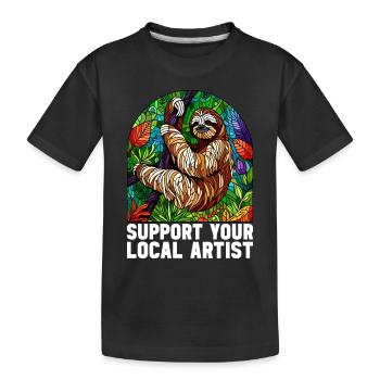 Stained Glass Artist Stained Glass Art - Kids' Premium Organic T-Shirt - black - Front