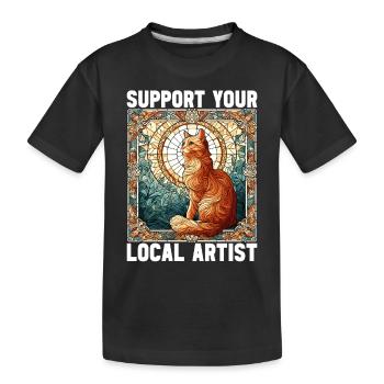Stained Glass Artist Stained Glass Art - Kids' Premium Organic T-Shirt - black - Front